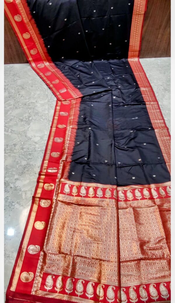 Tanchoi Katan Silk Saree Black