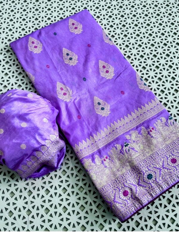 Dola Silk Saree Purple - Image 2